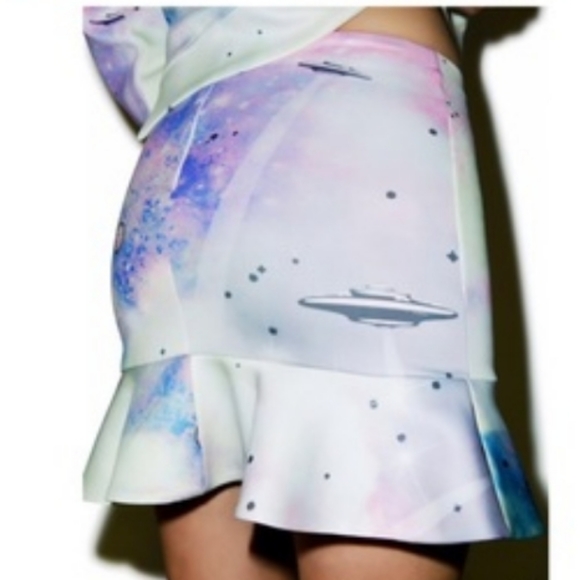 Wildfox Couture Space Cadet pop art TOP & SKIRT set UFO - Picture 4 of 14